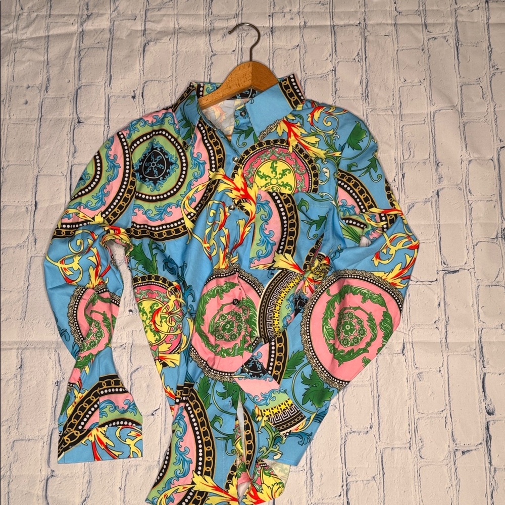 Colorful Paisley Print Blouse